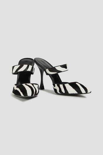 MAGDA BUTRYM Zebra-print calf hair mules
