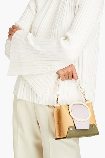 YUZEFI Mini Delila studded pebbled-leather shoulder bag