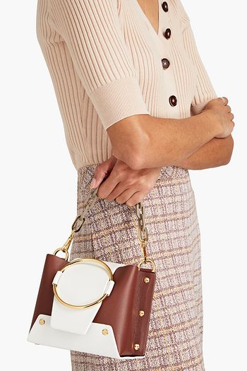 YUZEFI Mini Delila studded pebbled-leather shoulder bag