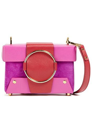 YUZEFI Asher studded textured-leather and suede shoulder bag