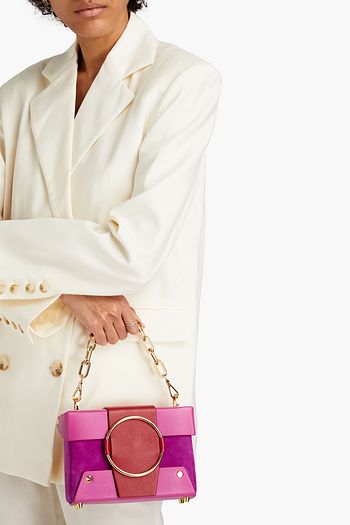 YUZEFI Asher studded textured-leather and suede shoulder bag