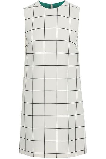 VALENTINO Checked wool and silk-blend mini dress