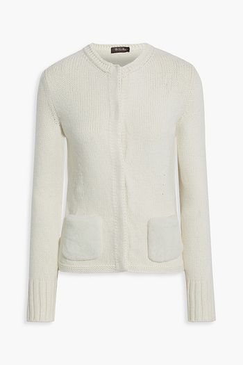 LORO PIANA Shearling-trimmed cashmere-blend cardigan