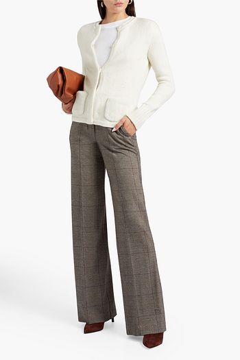 LORO PIANA Shearling-trimmed cashmere-blend cardigan