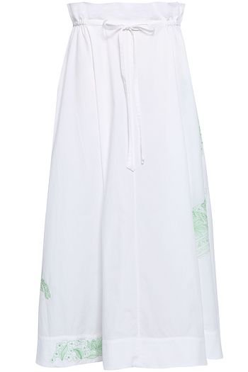 ACNE STUDIOS Hellah gathered embroidered cotton-poplin midi skirt
