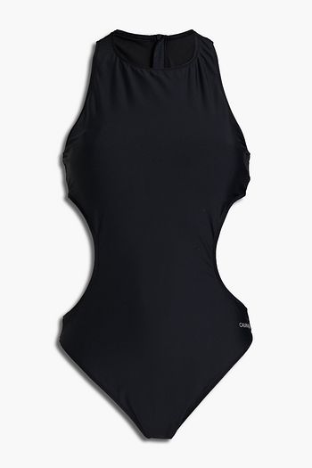 CALVIN KLEIN Cutout printed swimsuit