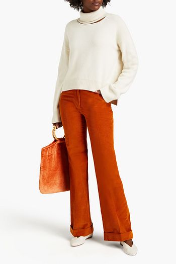 REJINA PYO Peyton cutout cashmere and wool-blend turtleneck sweater