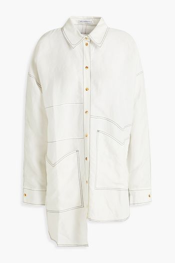 REJINA PYO Asymmetric topstitched shantung shirt