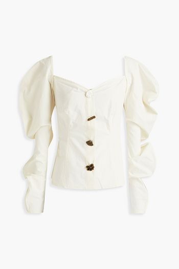 REJINA PYO Odelia Bluse aus Baumwollpopeline mit Zierknöpfen
