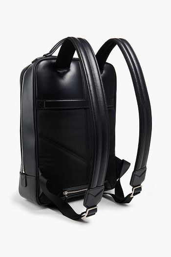 MONTBLANC Canvas-trimmed leather backpack