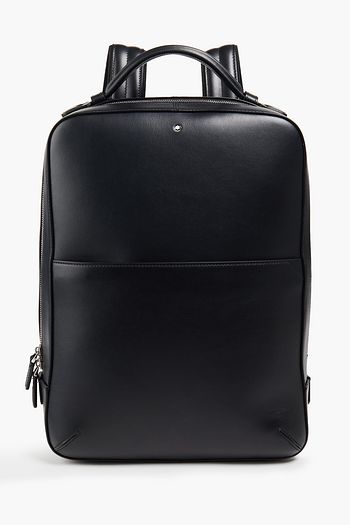 MONTBLANC Canvas-trimmed leather backpack