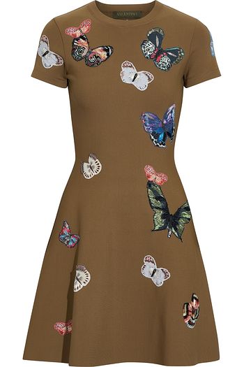 VALENTINO Appliquéd ponte mini dress