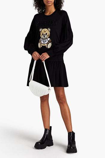 MOSCHINO Embellished cotton-jersey mini dress