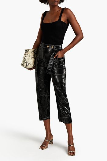 REJINA PYO Sadie Hose mit geradem Bein aus beschichtetem Twill