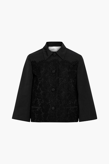 VALENTINO Corded lace-paneled cotton-blend faille jacket