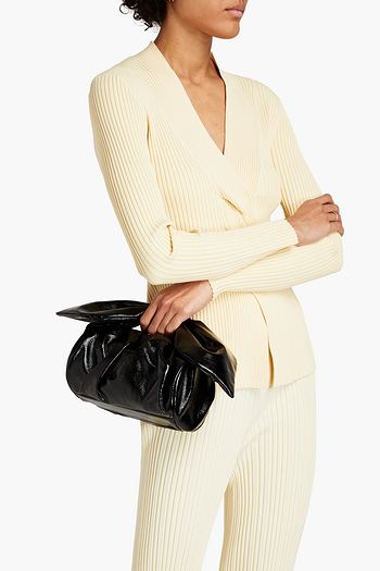 REJINA PYO Nane knotted ruched patent-leather tote