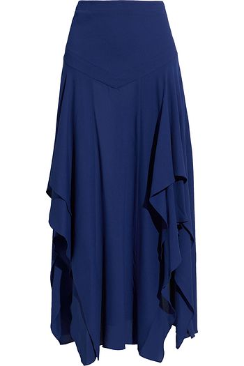 STELLA MCCARTNEY Asymmetric ruffled crepe maxi skirt