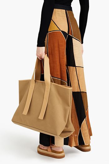 REJINA PYO Tote Bag aus Faille mit Kunstlederbesatz