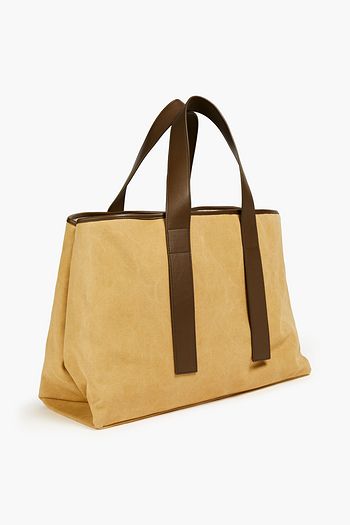 REJINA PYO Tote Bag aus Faille mit Kunstlederbesatz