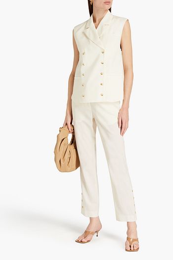 LOULOU STUDIO Double-breasted wool-canvas vest