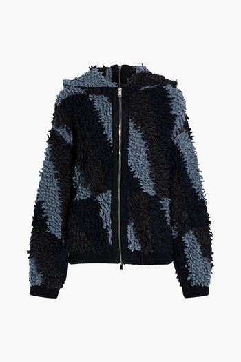 STELLA MCCARTNEY Bouclé-knit hooded bomber jacket