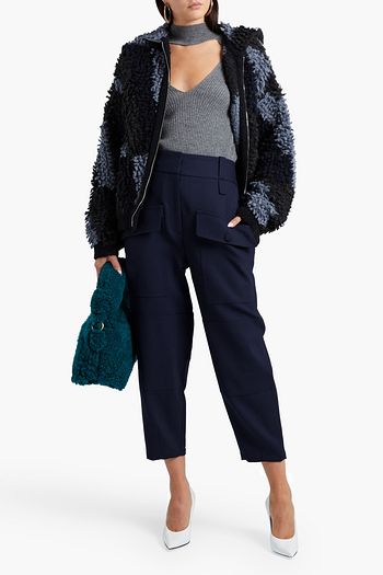 STELLA MCCARTNEY Bouclé-knit hooded bomber jacket