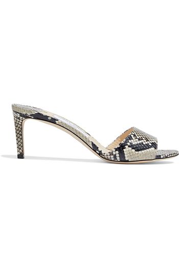 JIMMY CHOO Stacy 65 snake-effect leather mules