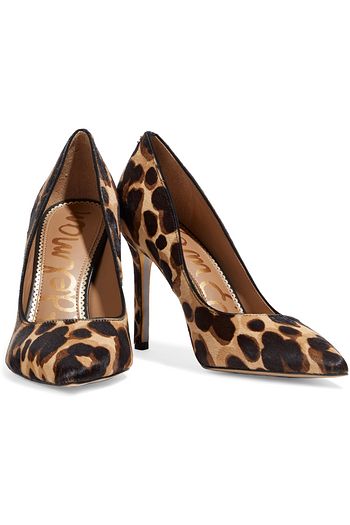SAM EDELMAN Hazel leopard-print calf hair pumps