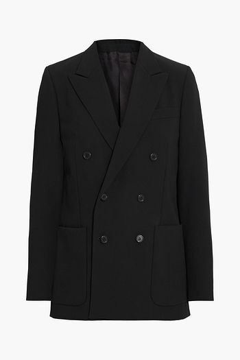 VALENTINO Double-breasted grain de poudre wool blazer