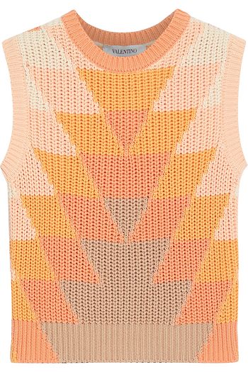 VALENTINO Intarsia cotton top