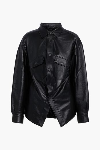 BALENCIAGA Swing Canadian leather shirt jacket
