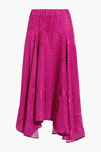 BALENCIAGA アシンメトリー ポルカドットジャカード ミディスカート