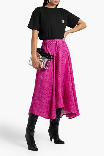 BALENCIAGA アシンメトリー ポルカドットジャカード ミディスカート