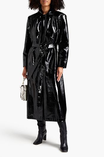 MAGDA BUTRYM Oversized belted patent-leather raincoat