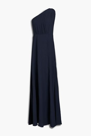 GHOST LONDON Jess one-shoulder gathered crepe maxi dress