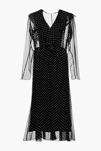 PHILOSOPHY DI LORENZO SERAFINI Ruffled polka-dot chiffon midi dress