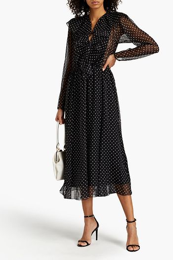 PHILOSOPHY DI LORENZO SERAFINI Ruffled polka-dot chiffon midi dress