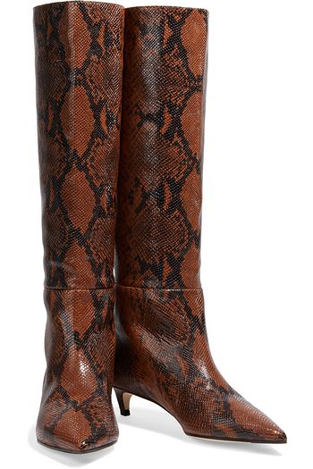 JIMMY CHOO Maxima 35 snake-effect leather knee boots