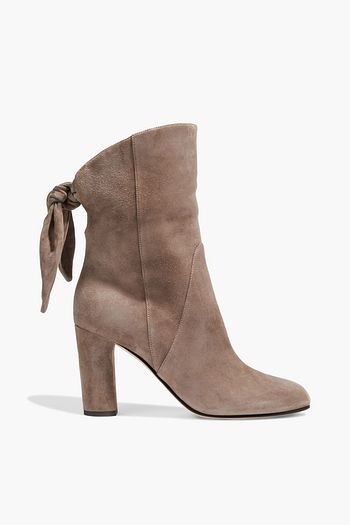 JIMMY CHOO Malene 85 knotted suede ankle boots