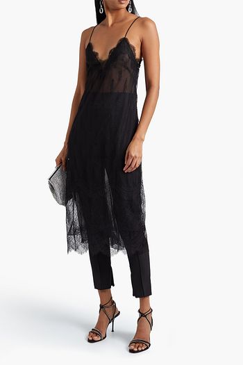 VALENTINO Chantilly lace midi slip dress