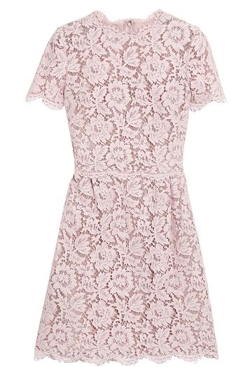 VALENTINO Cotton-blend corded lace mini dress