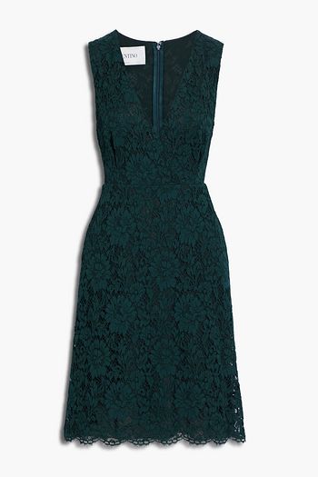 VALENTINO Cotton-blend corded lace dress