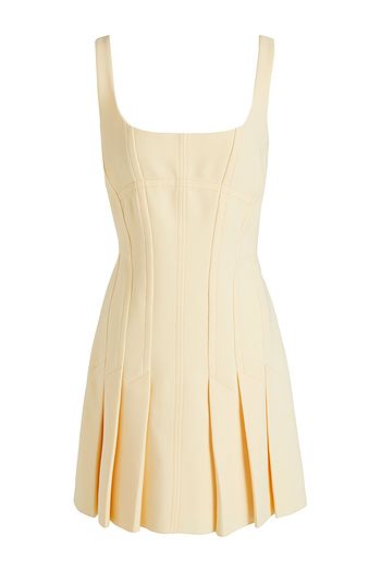 DION LEE Pleated stretch-crepe mini dress