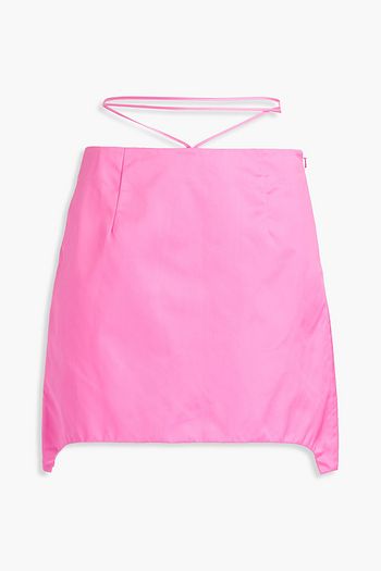 HELMUT LANG Tie-detailed satin mini skirt