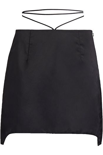 HELMUT LANG Asymmetric satin mini skirt