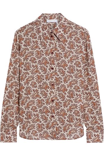 CHLOÉ Printed silk-crepe shirt