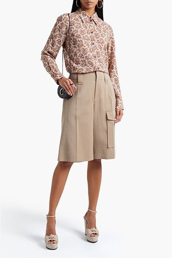 CHLOÉ Printed silk-crepe shirt