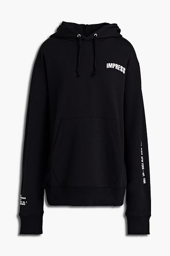 HELMUT LANG Printed French cotton-terry hoodie