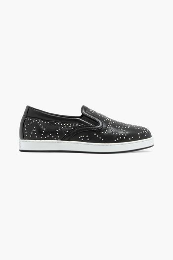 JIMMY CHOO Gracy studded leather slip-on sneakers