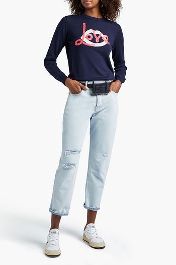 MARKUS LUPFER Mia sequin-embellished intarsia merino wool sweater